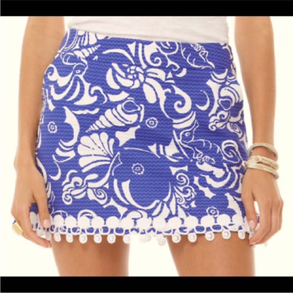 Lilly Pulitzer Marigold Skort Spectrum Blue Tide Pools Size 4